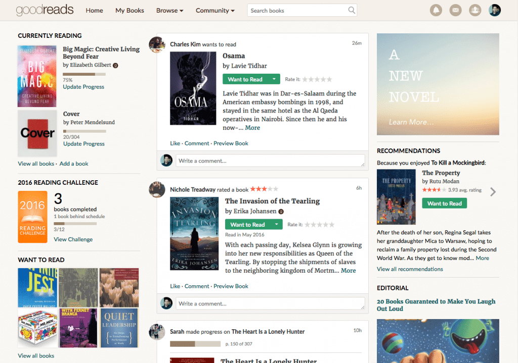 What do you think about the new GoodReads Website? - Good e-Reader