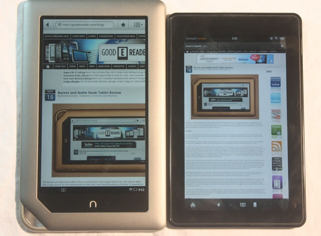 Nook Tablet Vs Kindle Fire Comparison