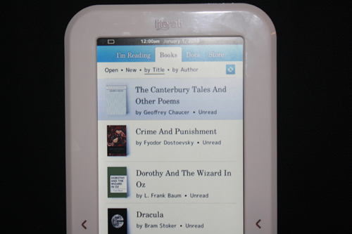 Hands on Review of the Sharper Image Literati E-Reader - Good e-Reader