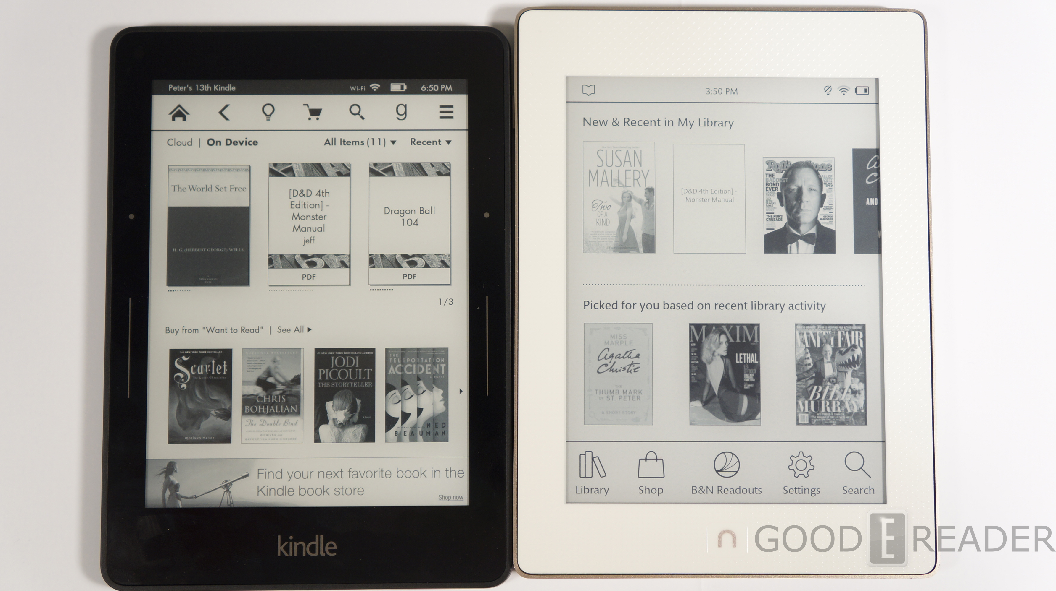 Amazon Kindle Voyage Vs Barnes And Noble Nook Glowlight Plus