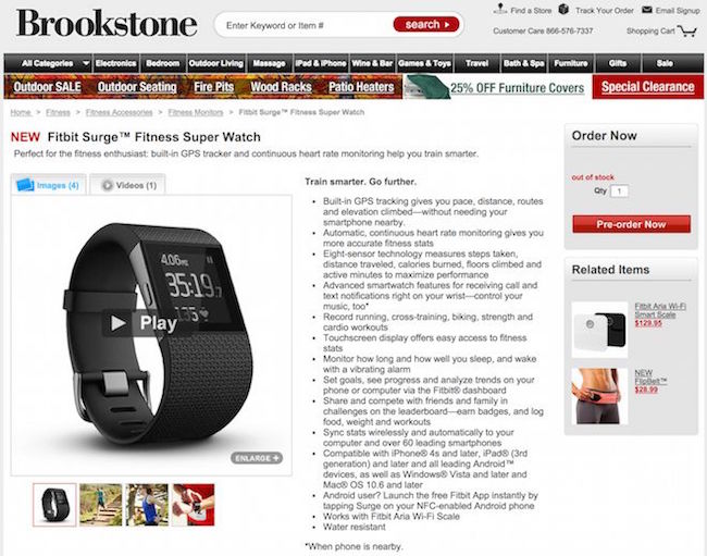 Brookstone Mistakenly Begins Pre Order For Fitbit Surge Wearable