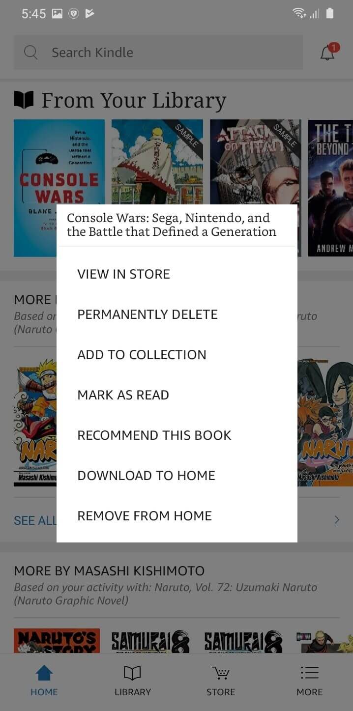 Kindle for Android can now permanently delete ebooks