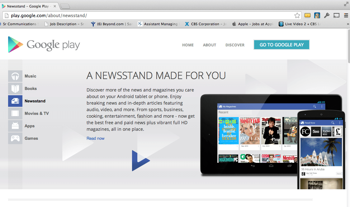 google play newsstand for mac os x