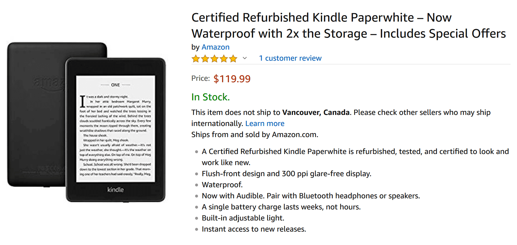 refurbished kindle paperwhite