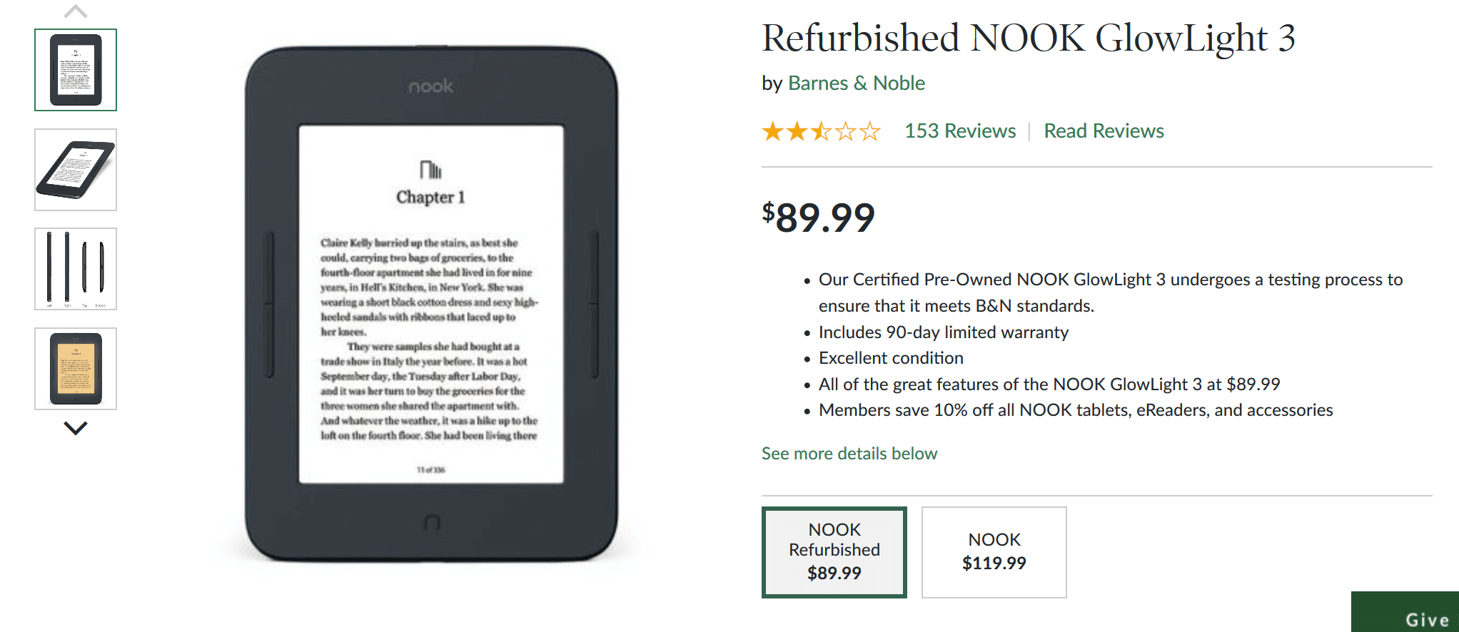 Refurbished Nook Glowlight 3 Now Available