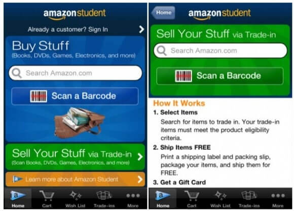 how to use amazon trade in app