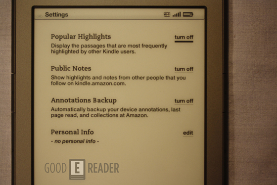 new kindle menu