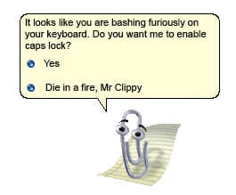 Clippy being helpful