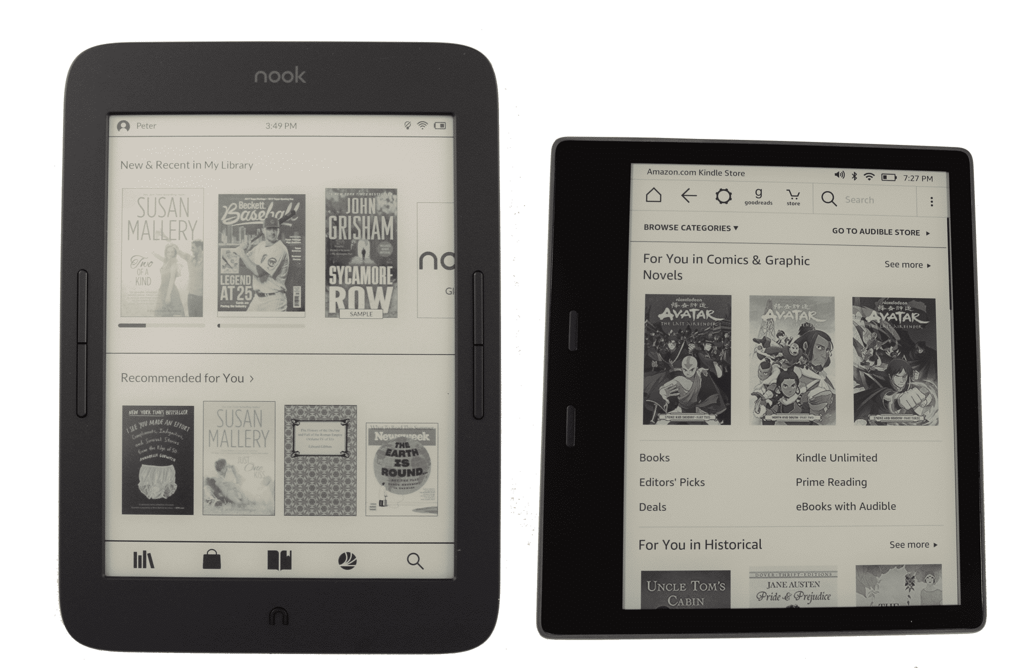 Amazon Kindle Oasis 2 Vs The Barnes And Noble Nook Glowlight Plus 7 8